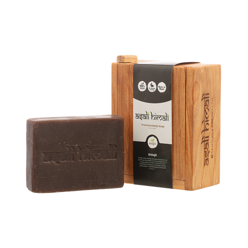 Photo of Shilajit Body Soap (wooden soap dish included) 1